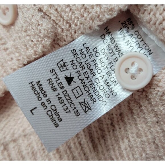 Double Zero Ballerina Pink Cropped Cardigan Sweater Size L - Picture 12 of 12